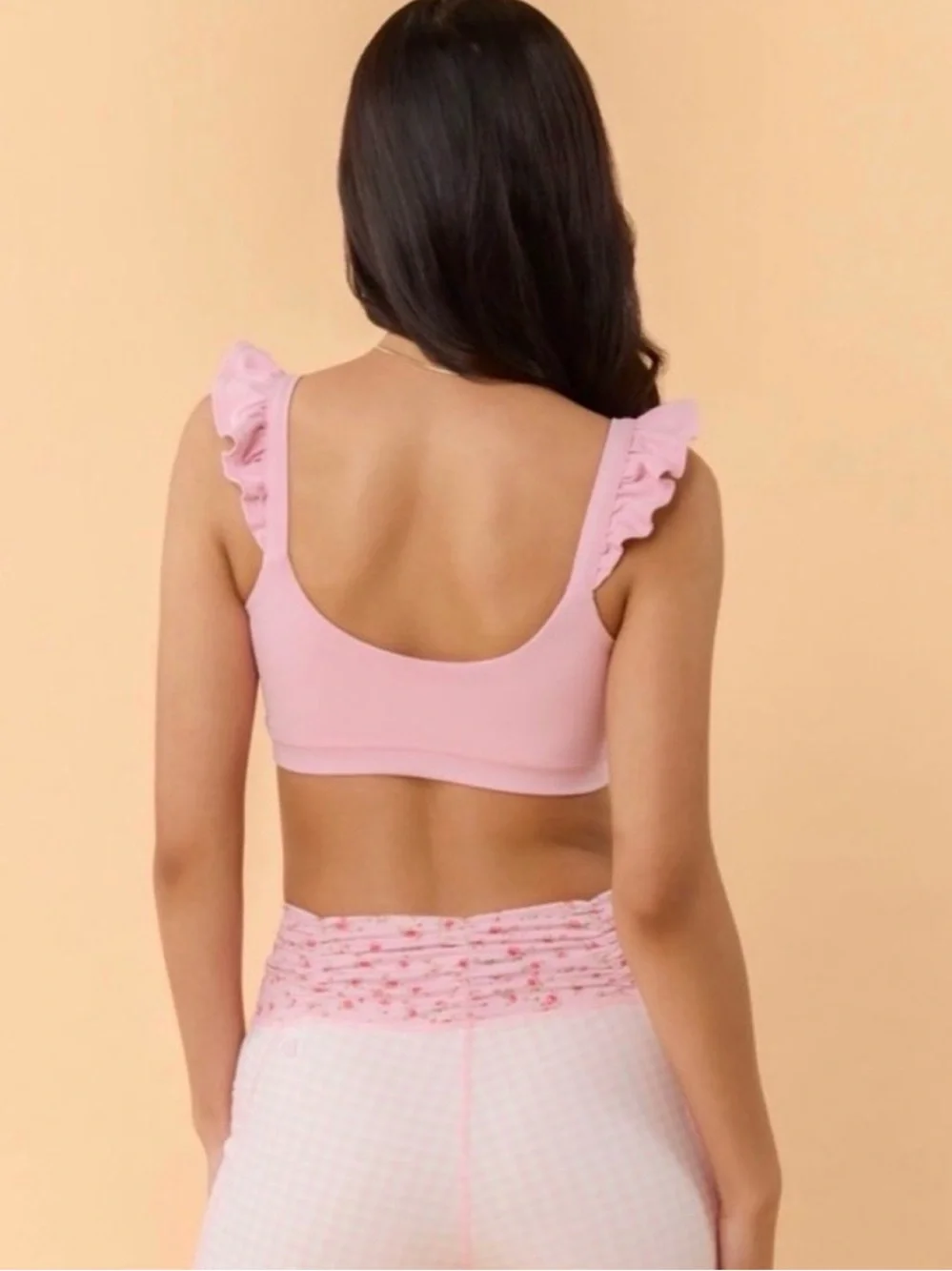 Blogilates Women's Ruffle Corset Sports Bra Pink Size XS